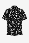 Cute Bones button-up shirt.