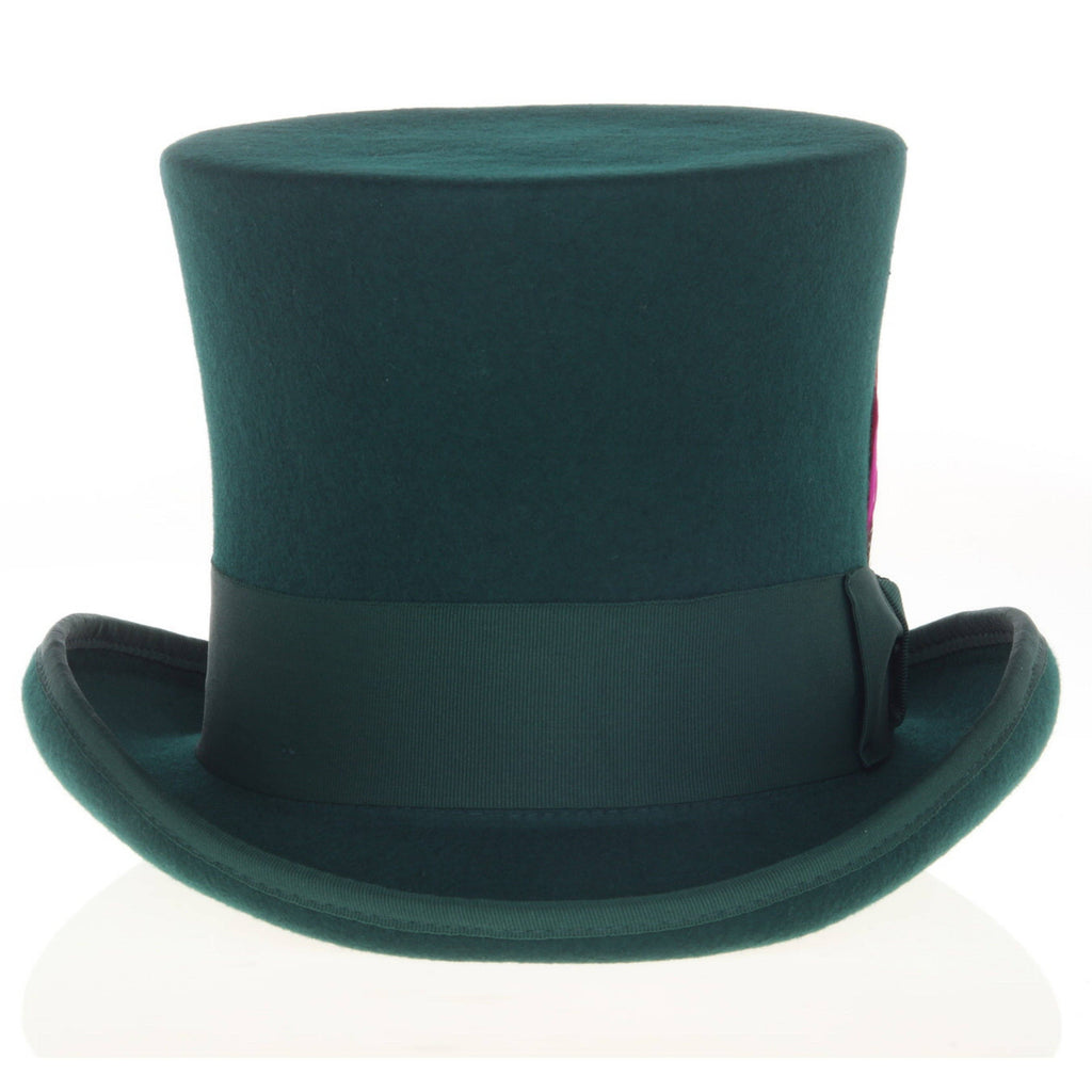 Premium Wool Hunter Green Top Hat - ResirWrecked Costumes