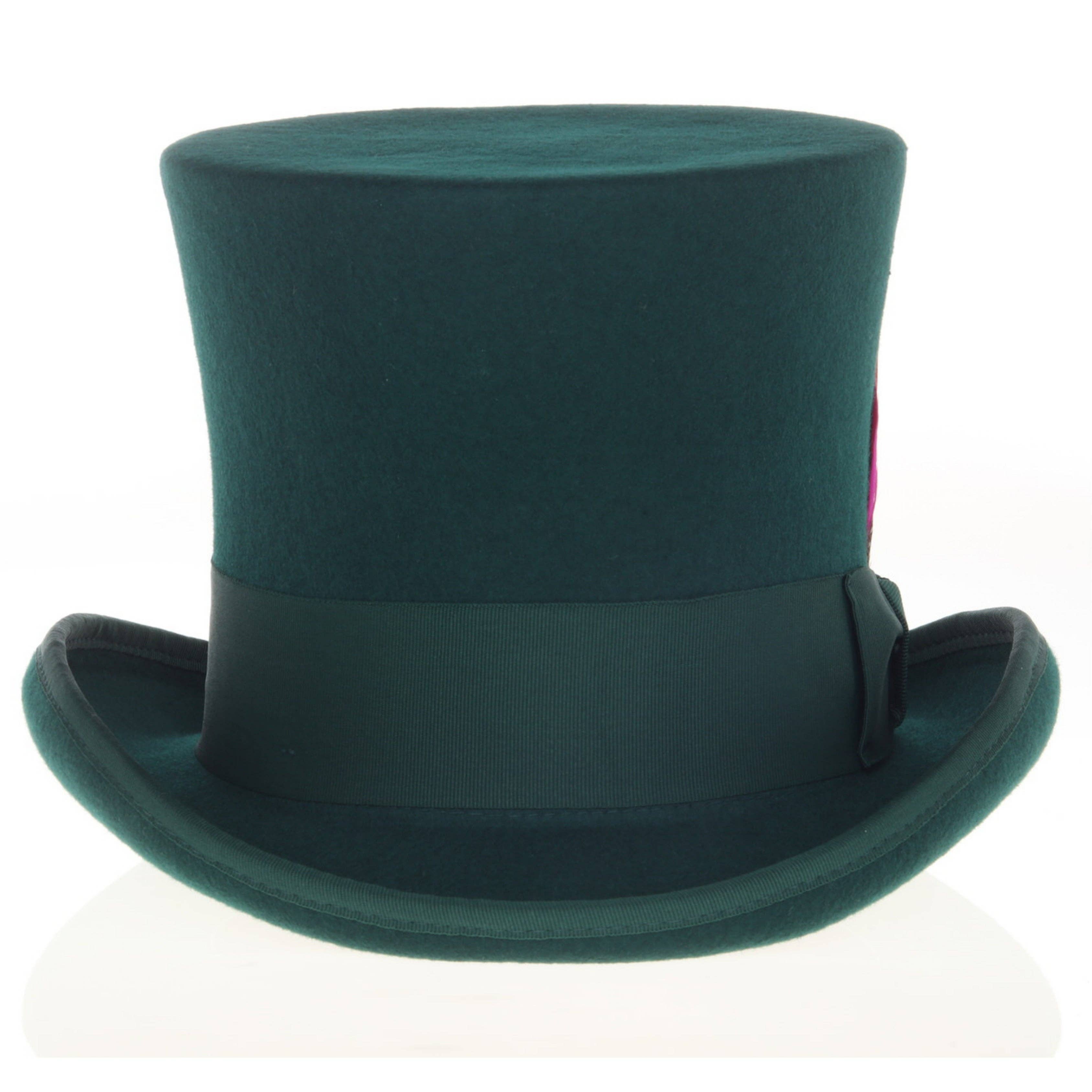 Premium Wool Hunter Green Top Hat - ResirWrecked Costumes