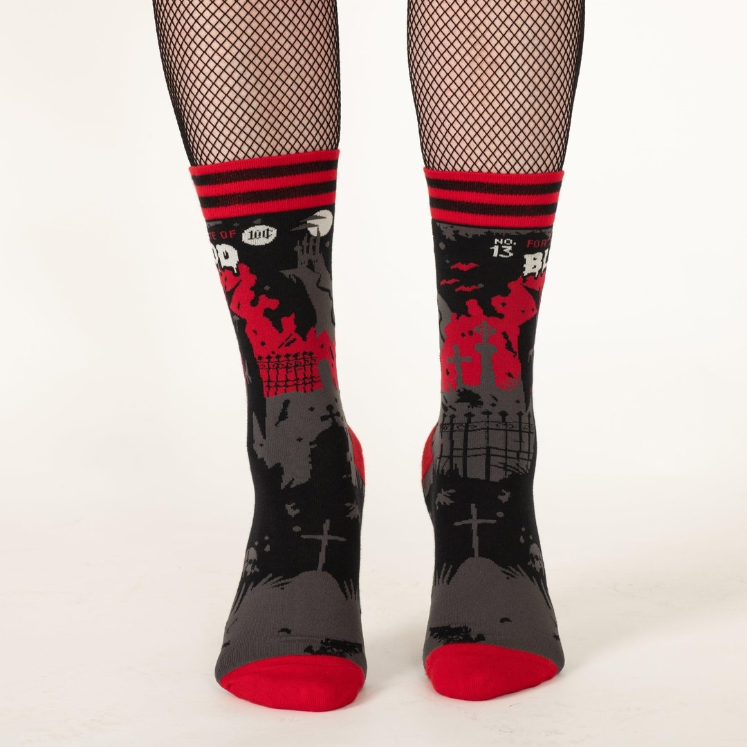 Dracula's Bloodlust Crew Socks - ResirWrecked Costumes