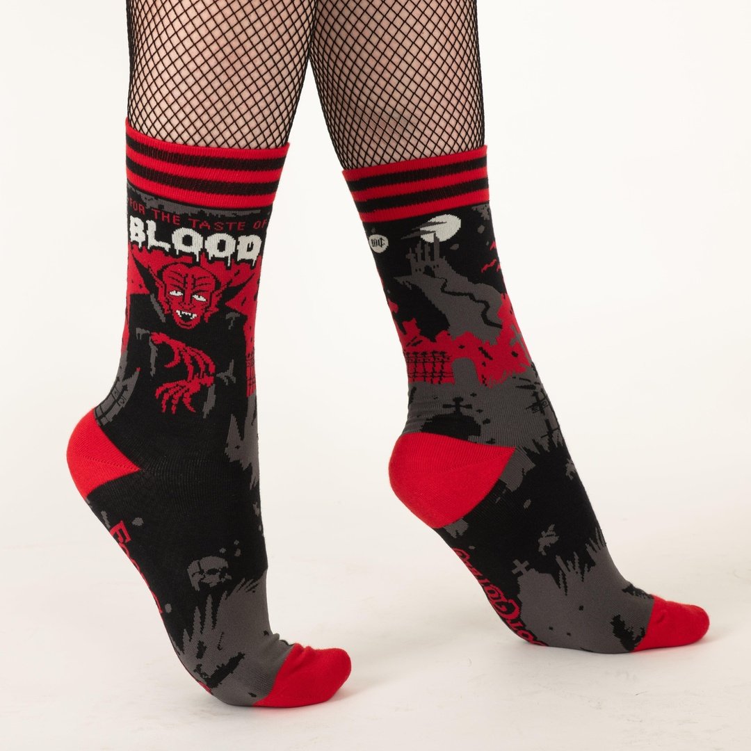 Dracula's Bloodlust Crew Socks - ResirWrecked Costumes