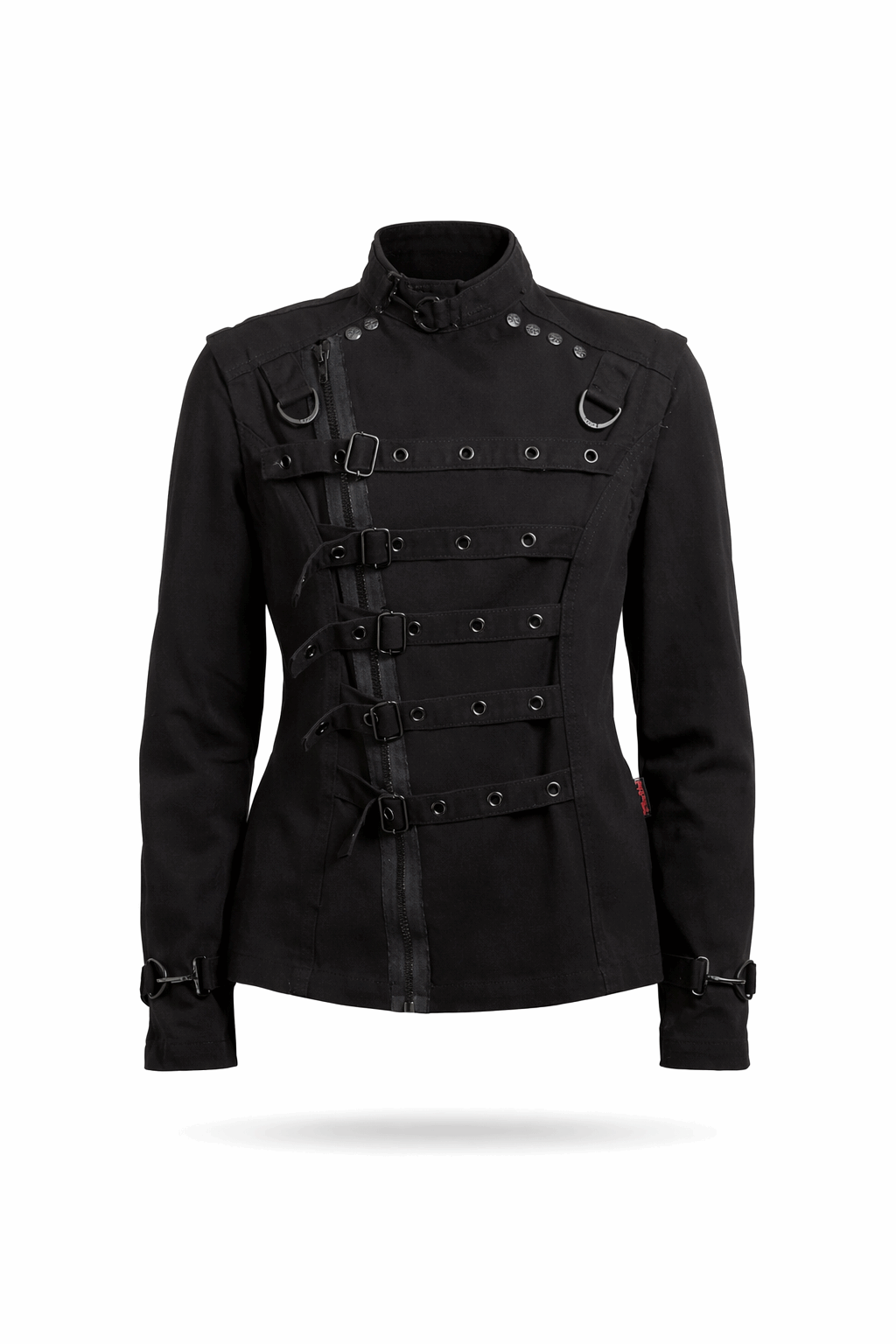 Black Tripp zip-off buckle jacket.