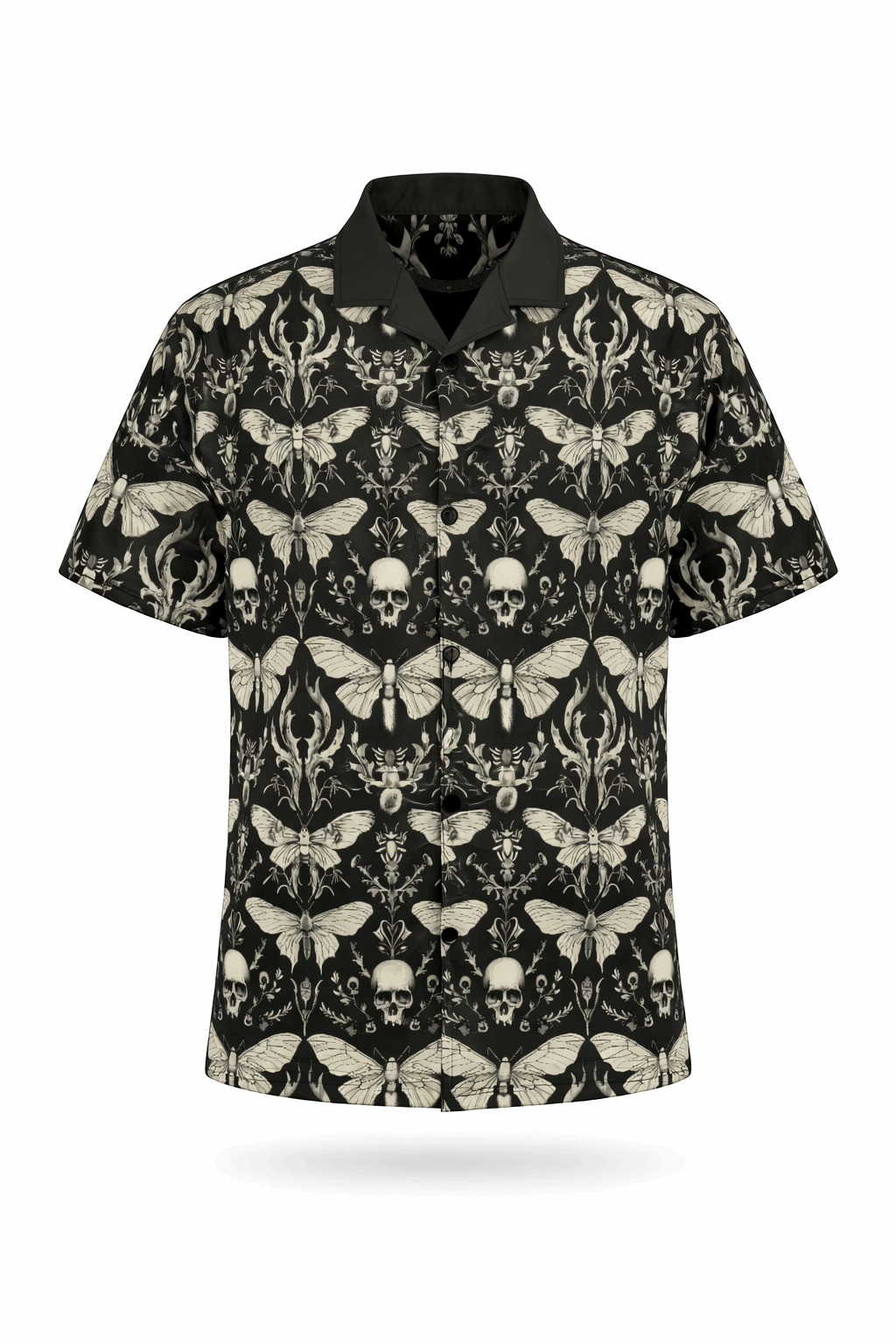 Moths and Oddities button-up shirt.