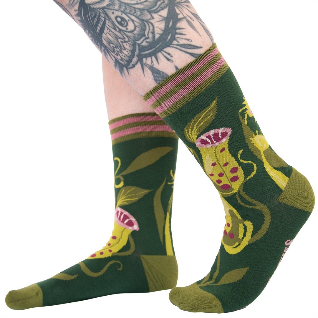 Pitcher Plant crew socks.