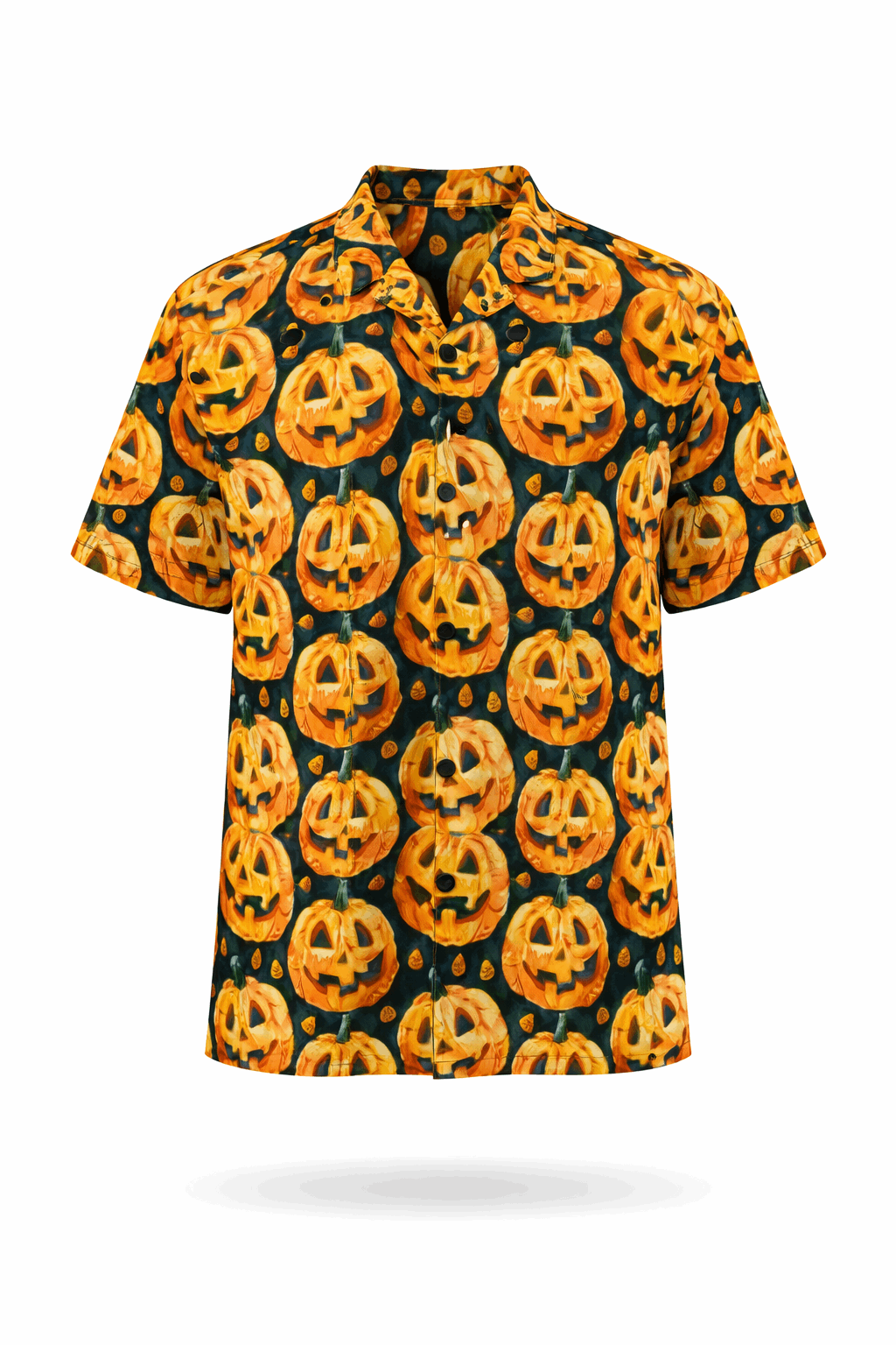 Pumpkin Patch button-up shirt.