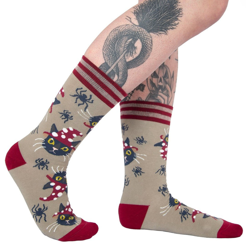 Witchy Whiskers crew socks.